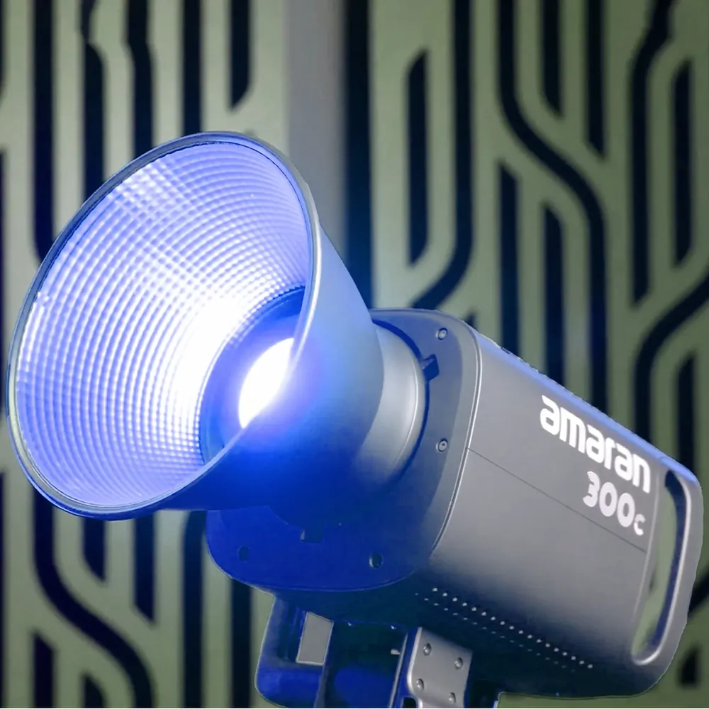 amaran 300c, lighting a set in blue, official amaran image