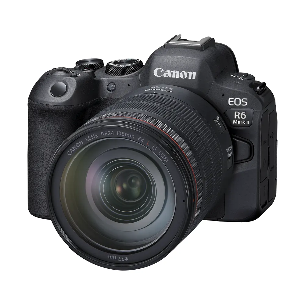 Canon EOS R6 Mark II with RF 24-105mm F4-7.1 IS STM lens, front view