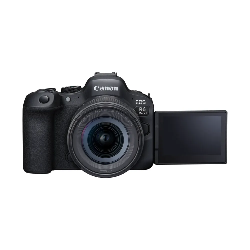 Canon EOS R6 Mark II with vari angle screen flipped out