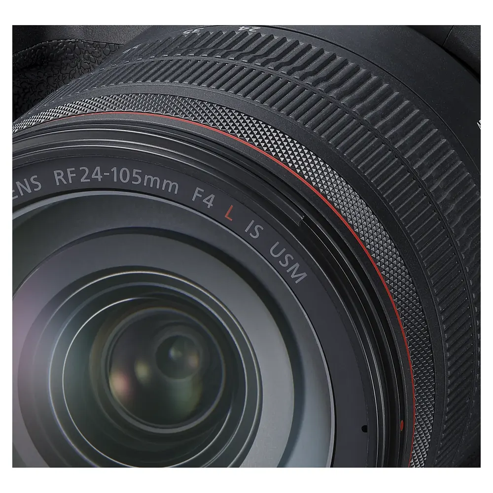 Close up of the RF 24-105mm F4-7.1 IS STM kit lens