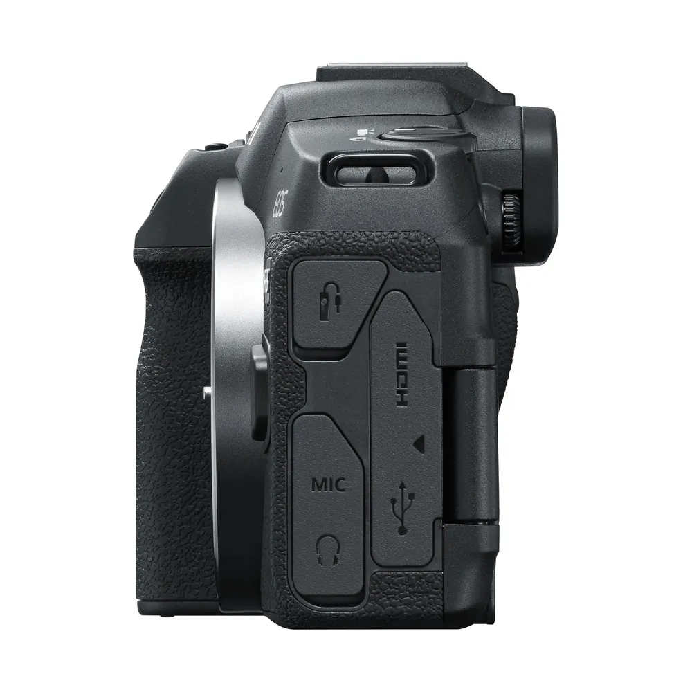 Canon EOS R8, left side view