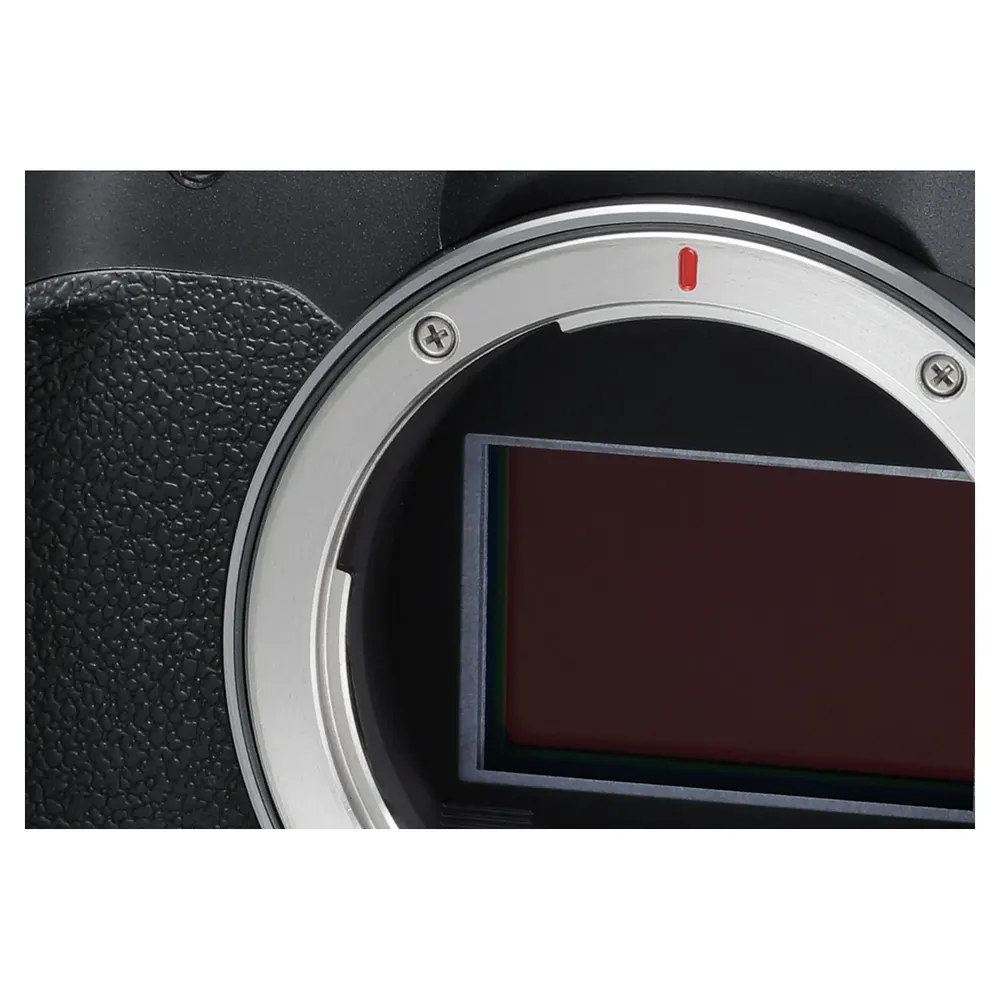Canon EOS R8, close up of the RF mount and sensor