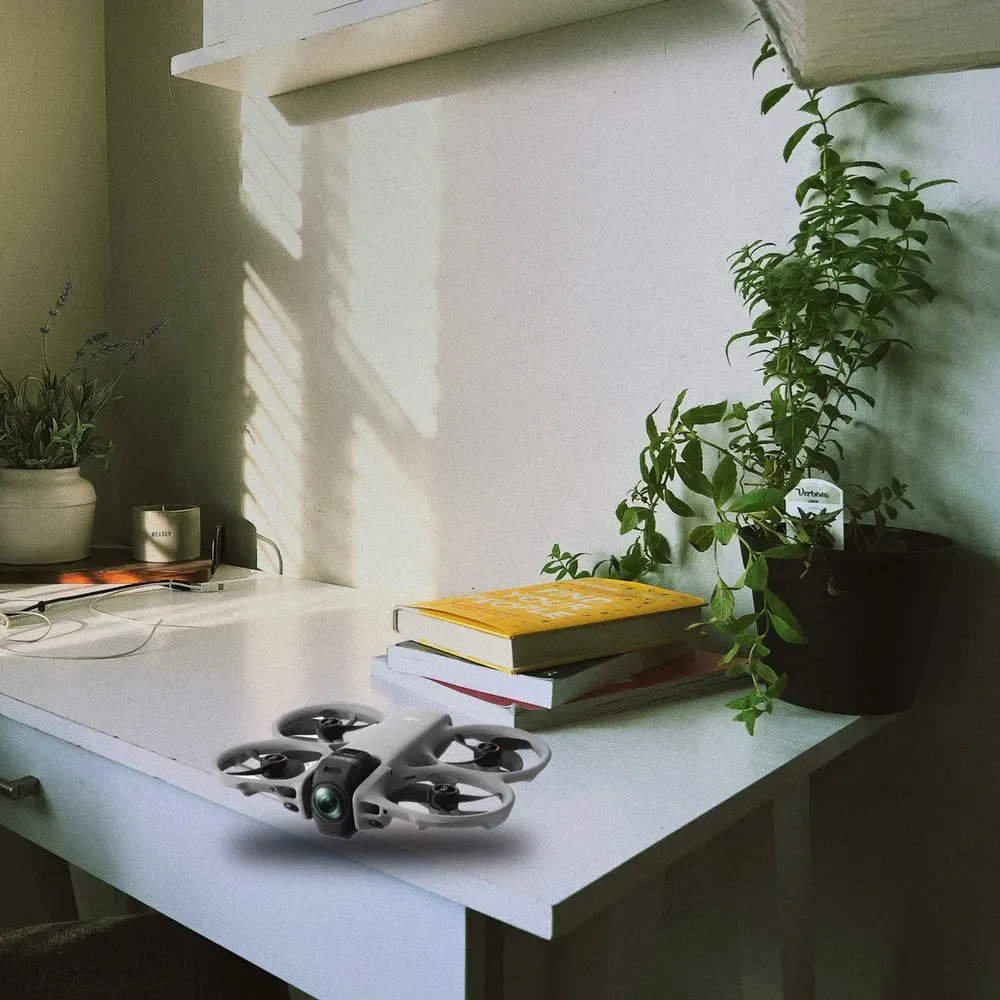 DJI Avata 360 on a white desk