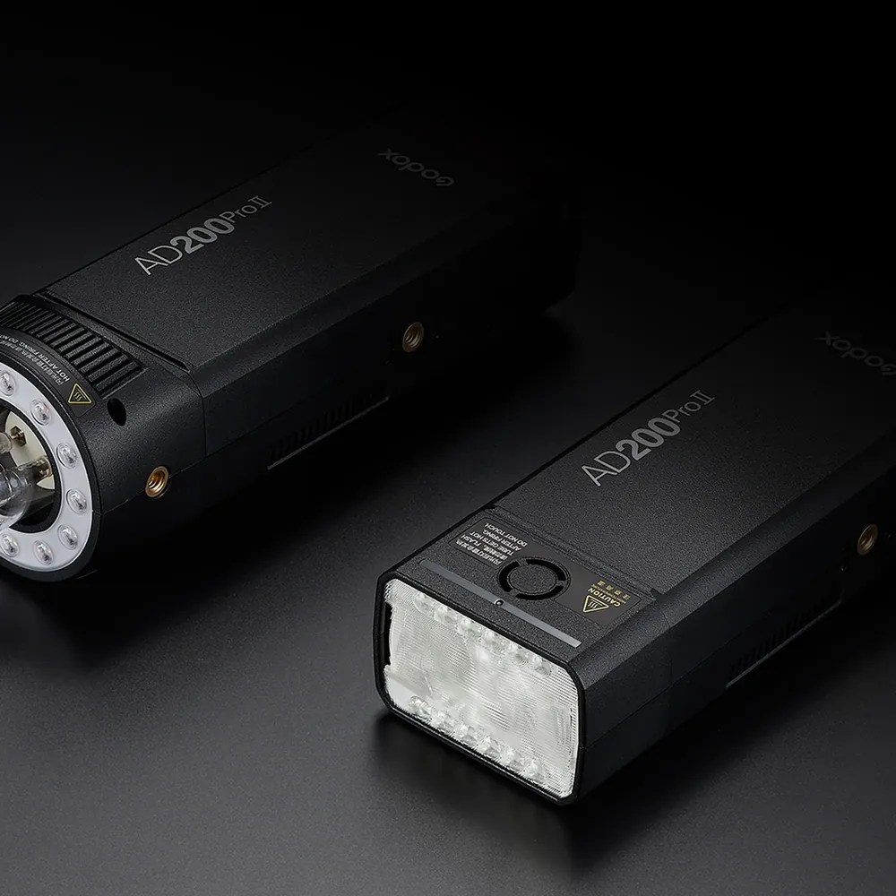 Godox AD200Pro II, flash heads in close up, official Godox image