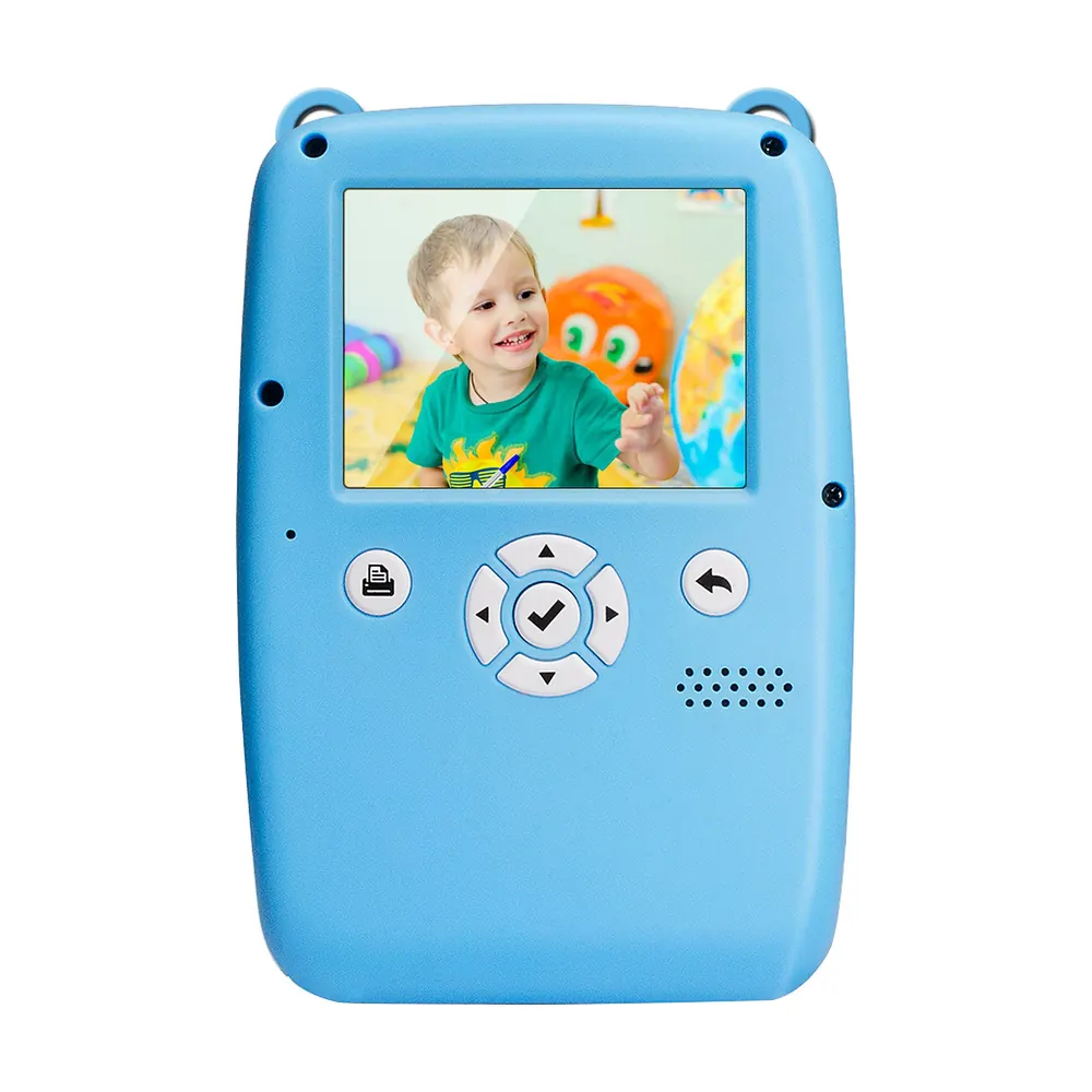 Kids instant print camera, back with screen and buttons