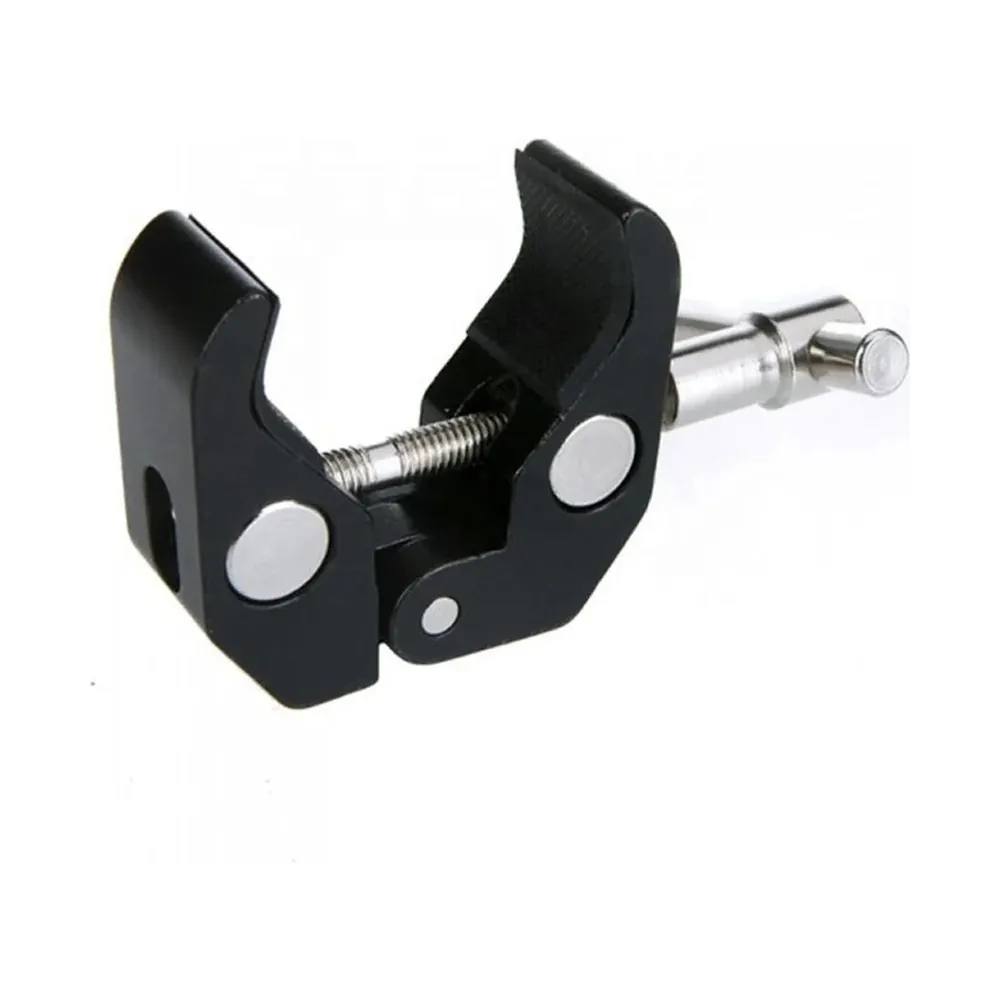 Super clamp with jaws open, three quarter view