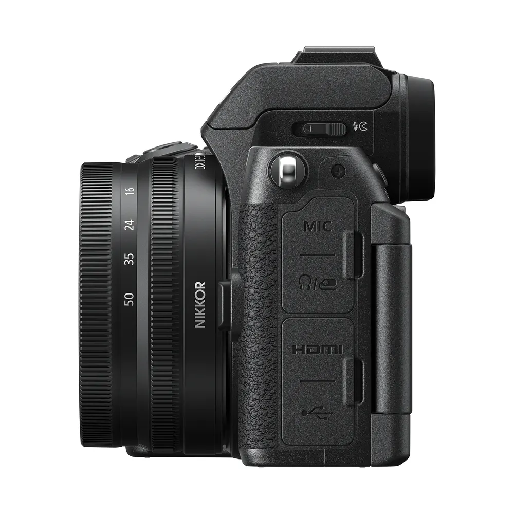 Nikon Z50II, top view with kit lens (lens not included)