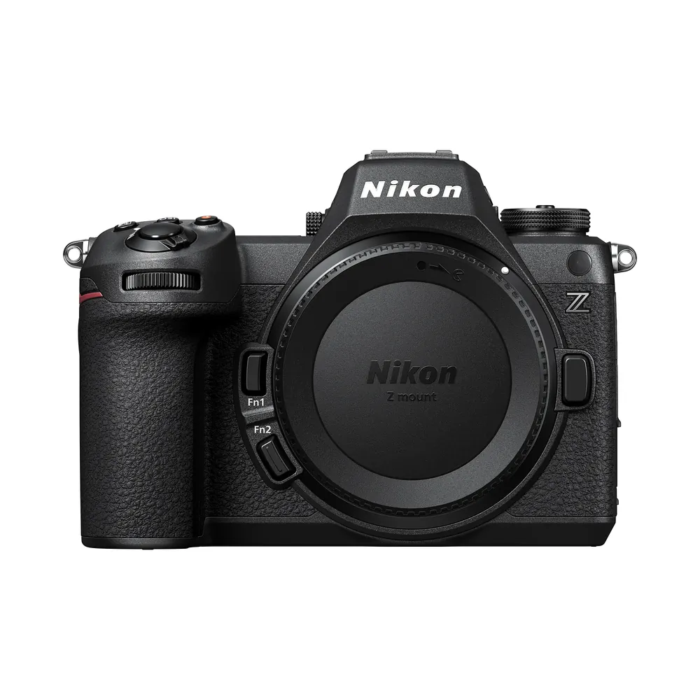 Nikon Z6III body, front view with body cap