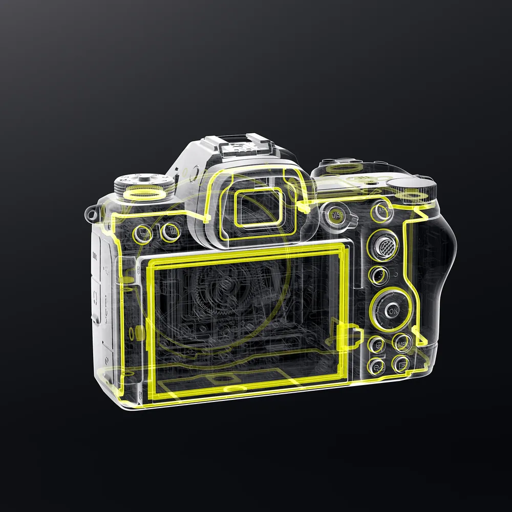Nikon Z6III weather sealing, rear, official Nikon image