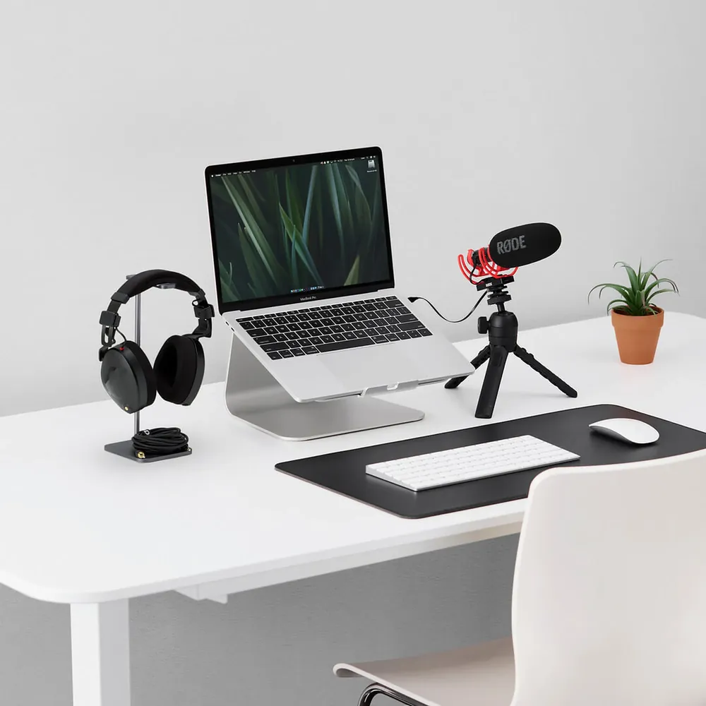 RODE VideoMic NTG, on a desk setup, official RODE image