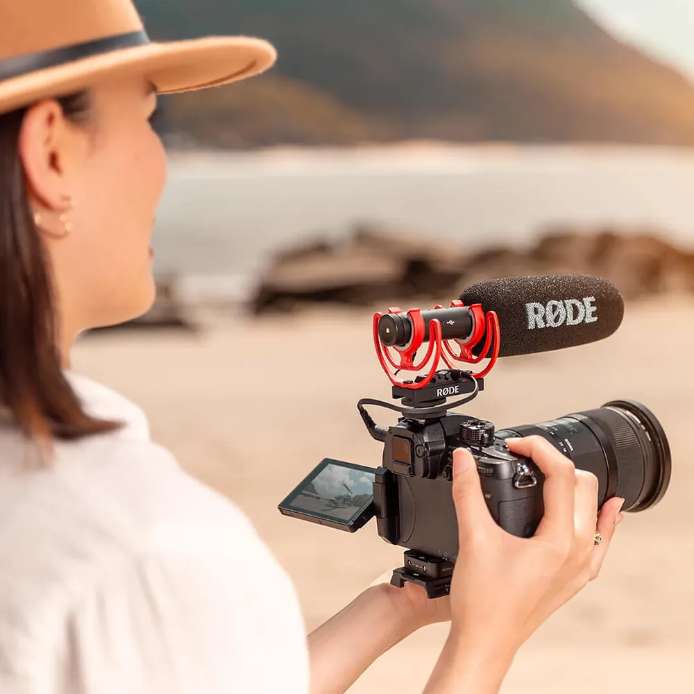 RODE VideoMic NTG, on a camera outdoors, official RODE image