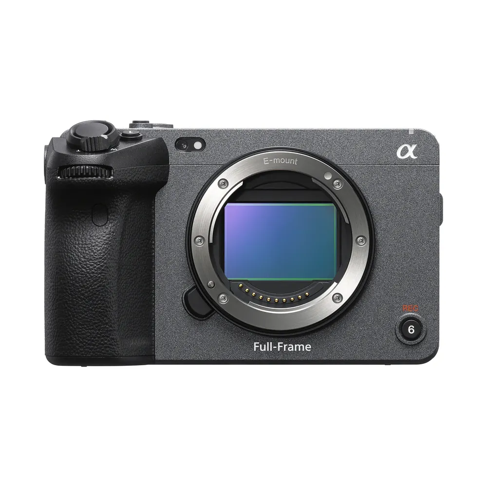 Sony FX3 body, front view showing the sensor